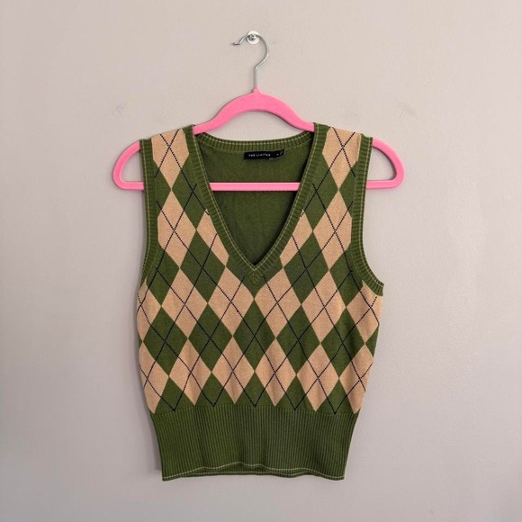 The Limited Sweaters - Y2K GREEN THE LIMITED ARGYLE SWEATER VEST